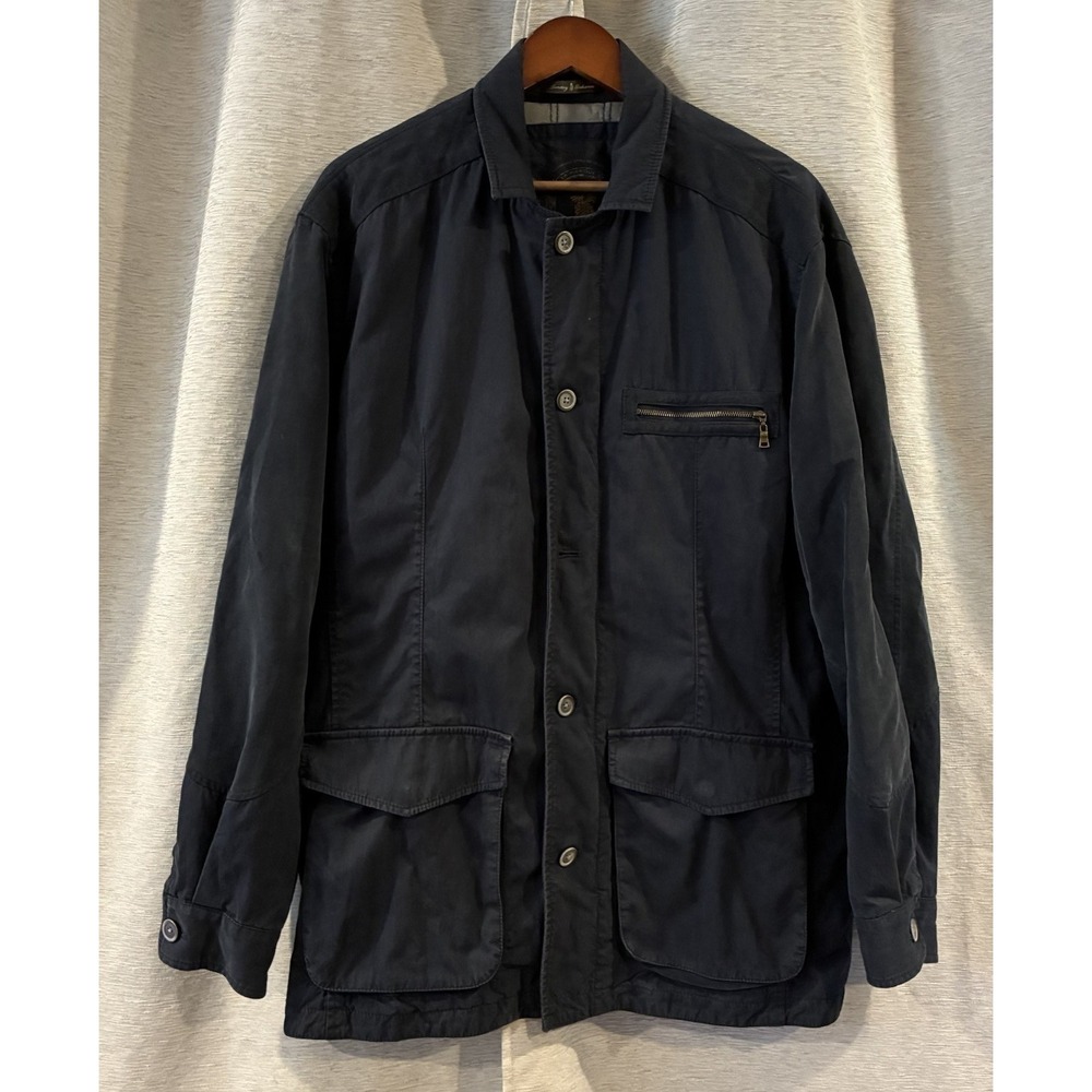TOMMY BAHAMA Field Utility Jacket Pockets Size Large Missing One Button